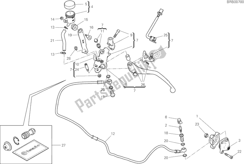 Todas as partes de Controle De Embreagem do Ducati Hypermotard 950 Thailand 2020